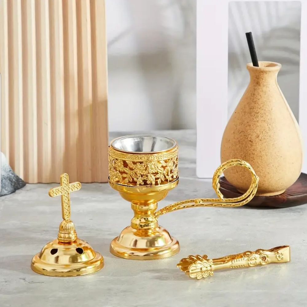 Gold Incense Burner Set